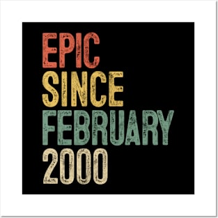 Fun Epic Since February 2000 20th Birthday Gift 20 Year Old Posters and Art